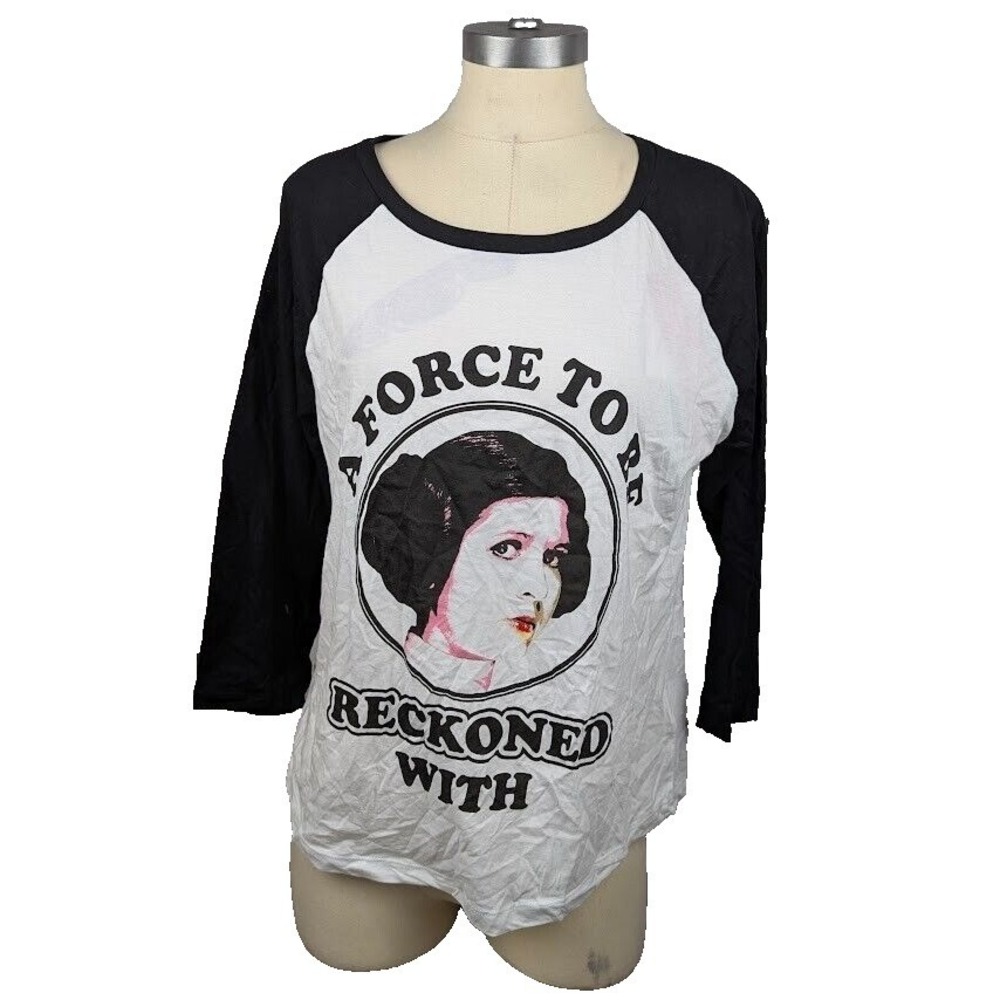 Star Wars Juniors' Princess Leia Graphic T-Shirt Size L Force To Be Reckoned